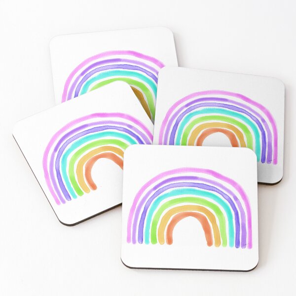 Item preview, Multicolor Rainbow Glitter Effect Whimsical Watercolor Painted designed and sold by CheriesArt.