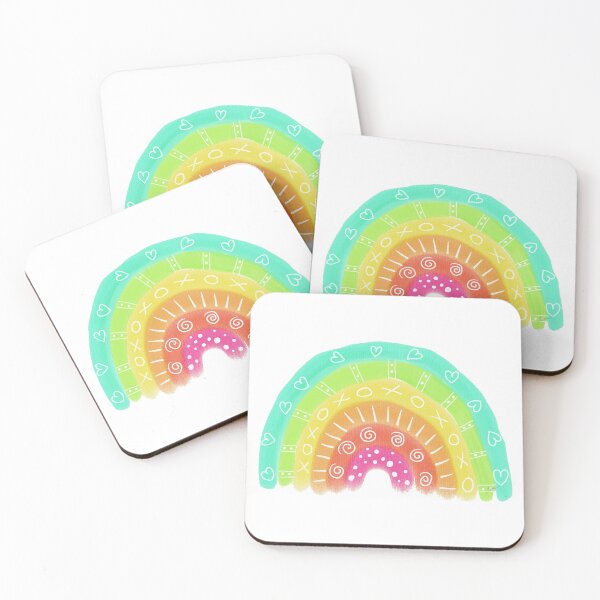 Item preview, Whimsical Hand Painted Watercolor Rainbow Stickers and Magnets designed and sold by CheriesArt.