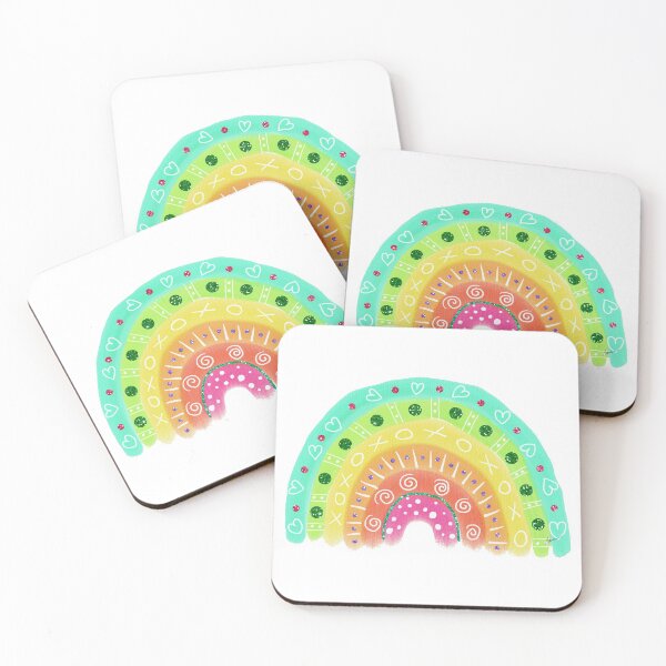 Item preview, Whimsical Hand Painted Watercolor Rainbow Stickers and Magnets designed and sold by CheriesArt.