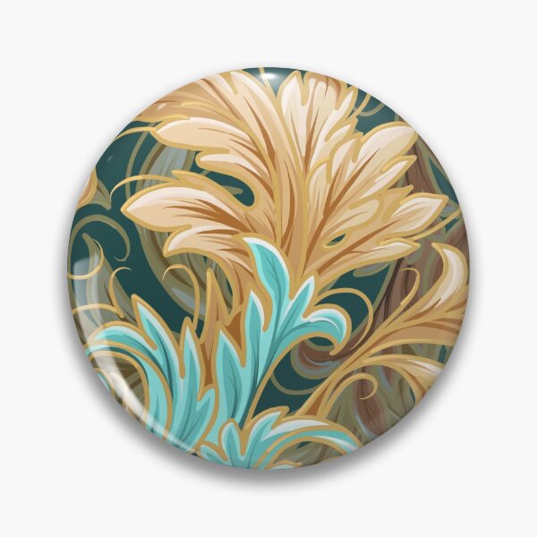Item preview, Patrón Rococó Bliss | Deep Cool Green + Teal + Crema designed and sold by L Diane Johnson.