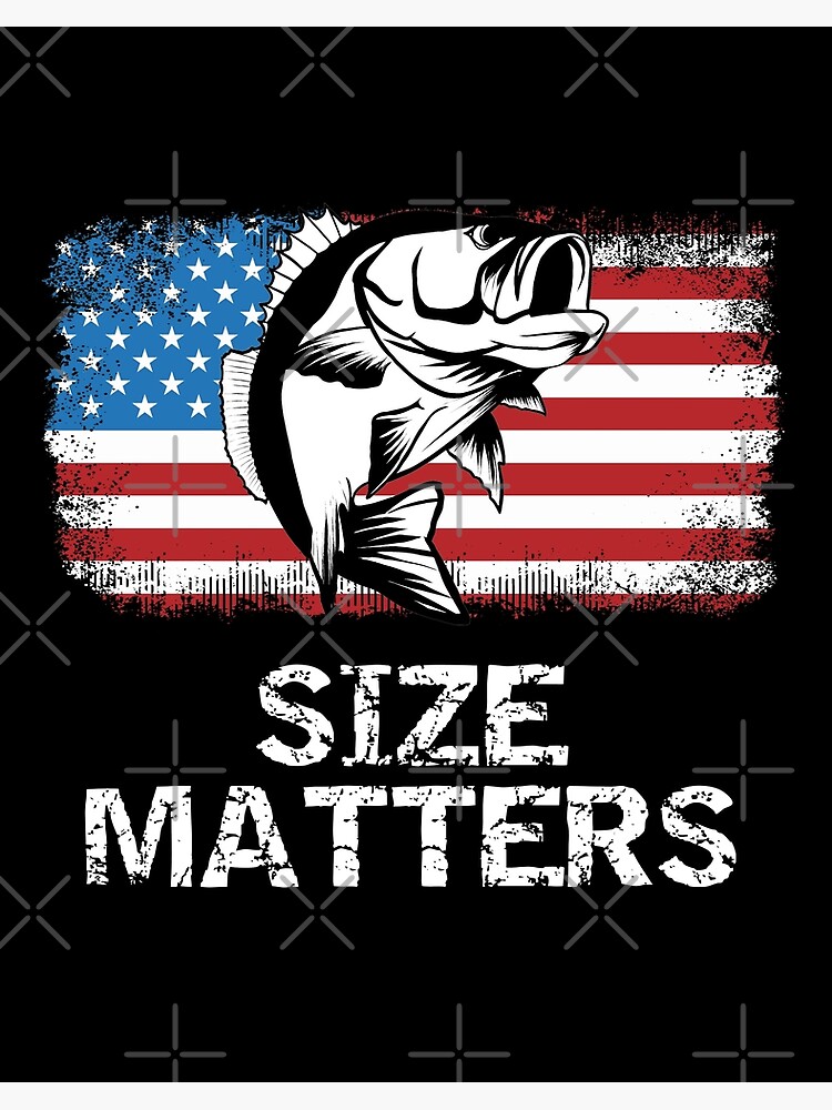 Size Matters Funny Bass Fishing American Flag | Art Board Print