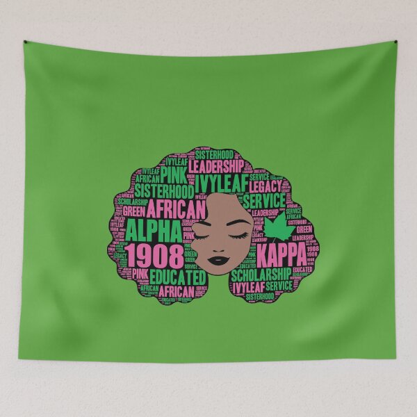 Item preview, Alpha 1908 Pink and Green Afro Hair designed and sold by suppershirts.