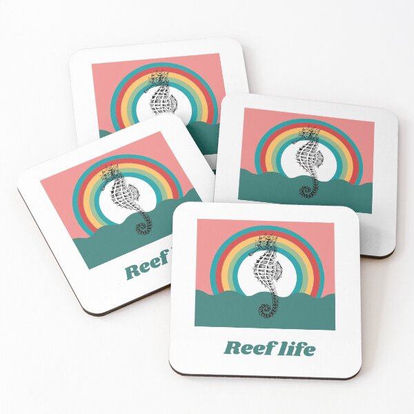 Item preview, Reef life Cool Aquarium hobby with retro sunset seahorse  designed and sold by Learntobeamom.