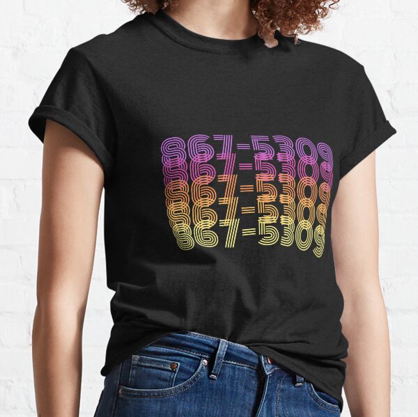 867-5309 (Purple) - The 1980s Most Famous Phone Number - Song Lyrics Classic T-Shirt