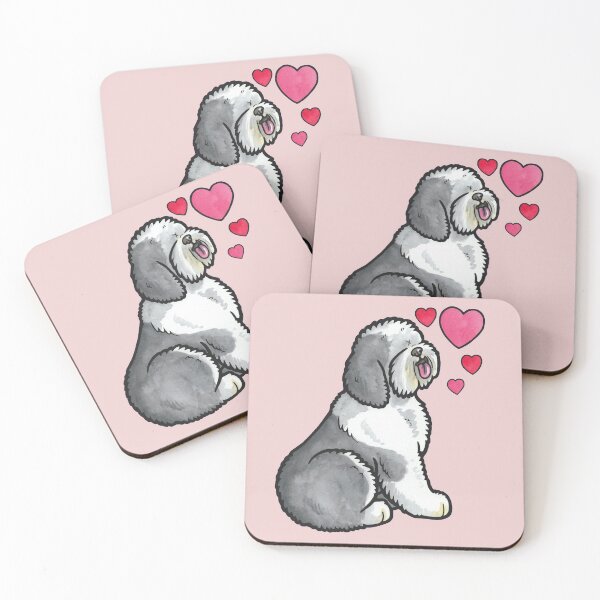 Item preview, Old English Sheepdog love designed and sold by animalartbyjess.
