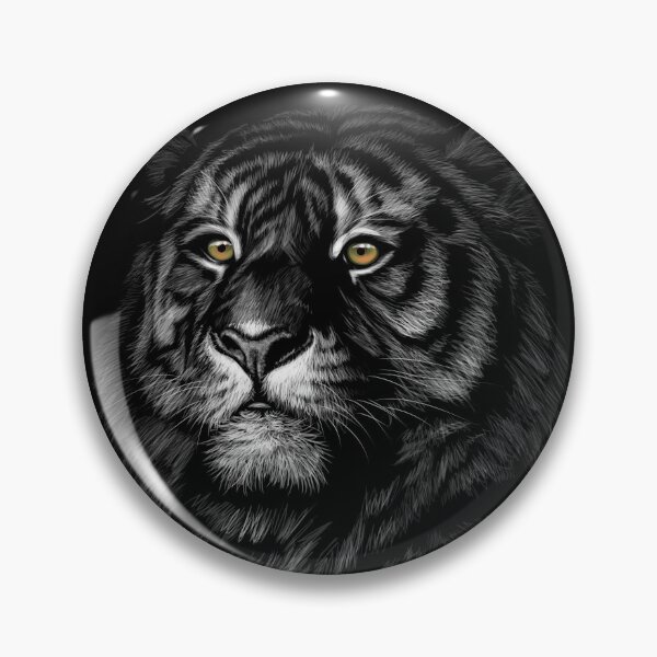 Item preview, Tiger Face Head - Hand Drawn Animal Portraits on Black Background Collection - Tigers designed and sold by DetroitRebels.