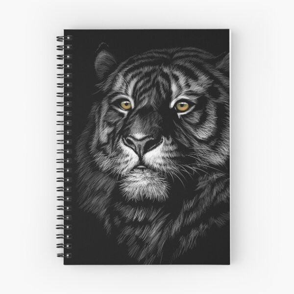 Item preview, Tiger Face Head - Hand Drawn Animal Portraits on Black Background Collection - Tigers designed and sold by DetroitRebels.