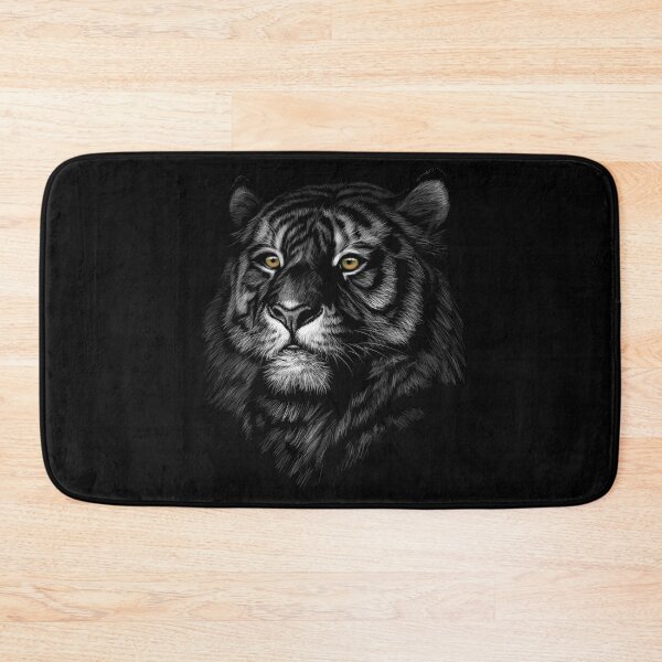 Item preview, Tiger Face Head - Hand Drawn Animal Portraits on Black Background Collection - Tigers designed and sold by DetroitRebels.