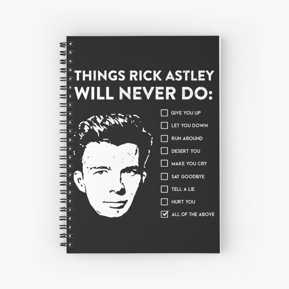 Rick Roll Link QR Code Spiral Notebook for Sale by magsdesigns