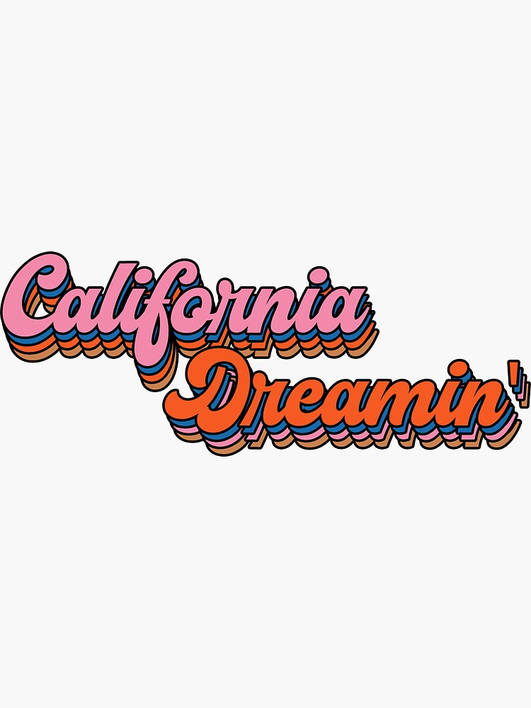 Artwork view, California Dreamin' Retro Logo designed and sold by BestTshirtCo