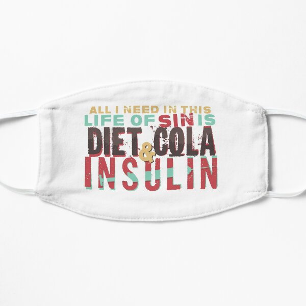 Funny Diabetes Awareness T-Shirt - Diabetic AF Diabadass Insulin  Flat Mask