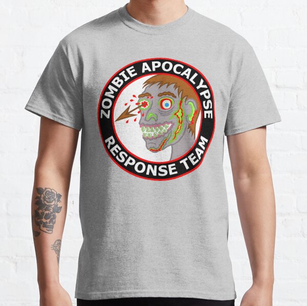 Zombie Apocalypse Response Team Funny Cartoon Classic T-Shirt