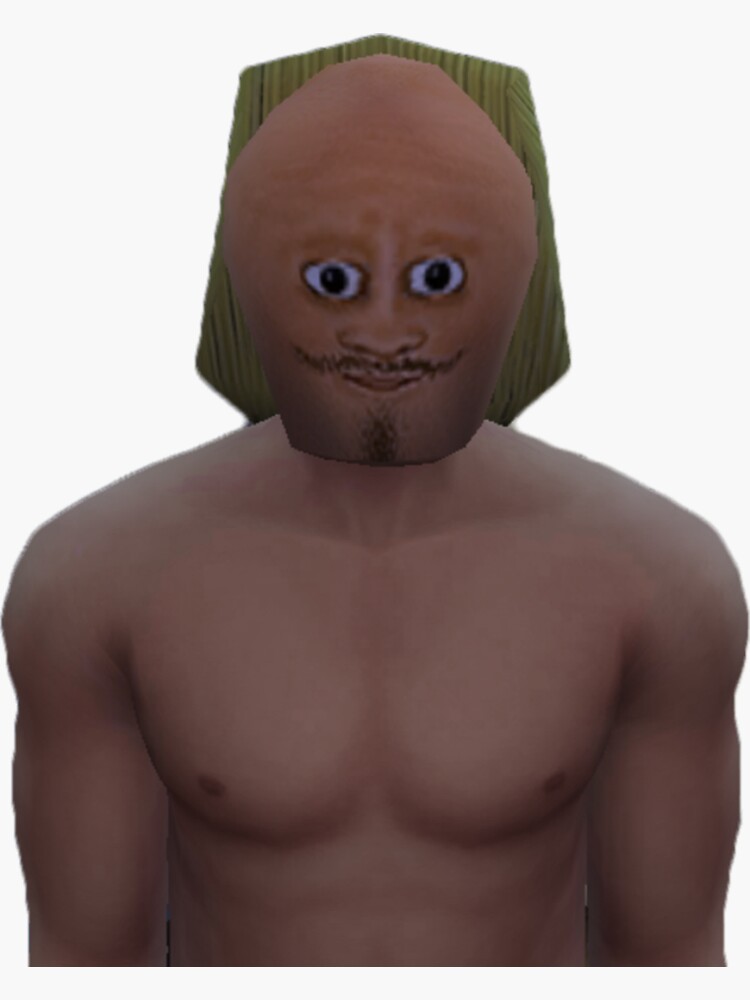 "Bulk Bogan (From Vinesauce Joel Sims 4 Meme House)" Sticker by