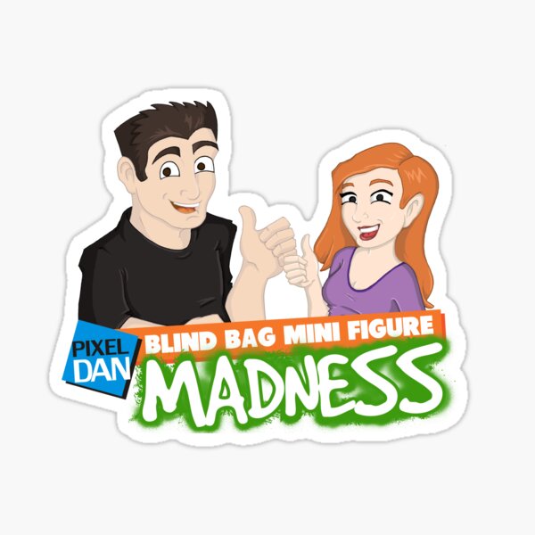 Blind Bag Mini Figure Madness Cartoon Logo Sticker
