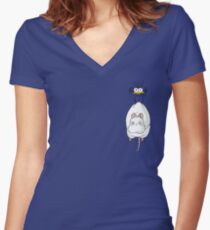 Spirited Away Mouse and Fly Women's Fitted V-Neck T-Shirt