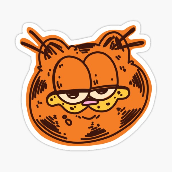 Sexy smiling Garfield happy orange cat Sticker