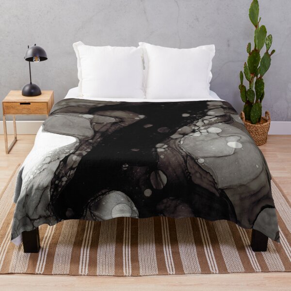 Item preview, Black Abstract 31221 Modern Alcohol Ink Painting by Herzart fluid art designed and sold by herzart.