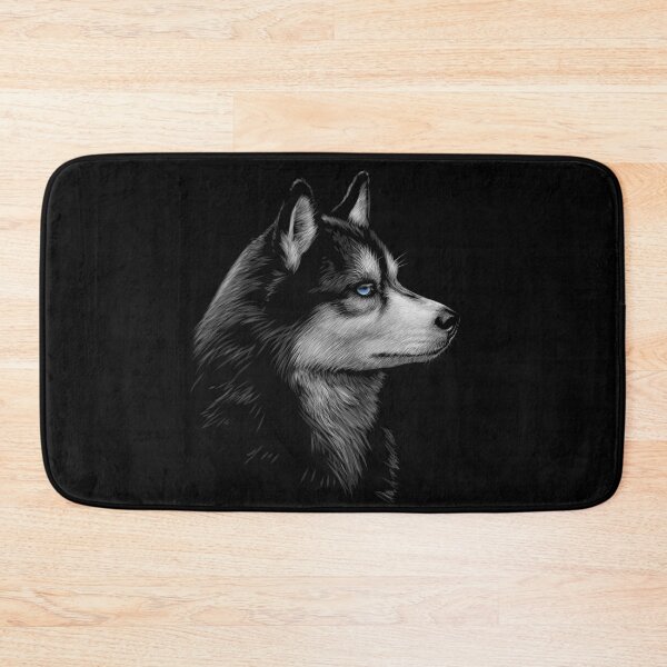 Item preview, Husky Dog Face Head - Hand Drawn Animal Portraits on Black Background Collection - Hasky designed and sold by DetroitRebels.