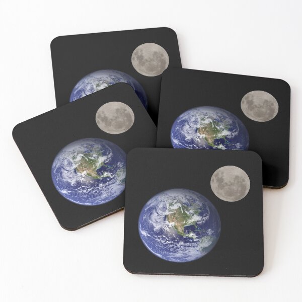 Item preview, Earth and Moon (transparent black background design) designed and sold by Brasilia.