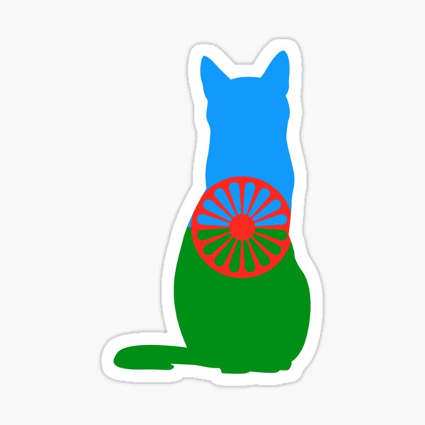 Bandera de gato romaní Pegatina