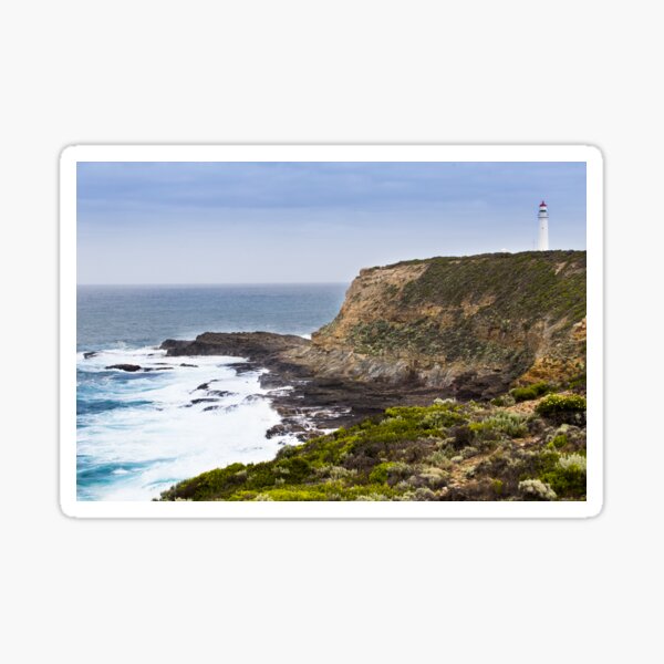 Cape Nelson Lighthouse overlloks rugged Australian coast line Sticker