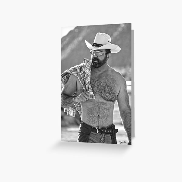 cowboy with hair Greeting Card