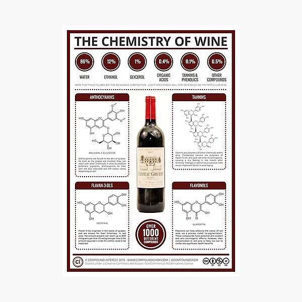 The Key Chemicals in Red Wine Photographic Print