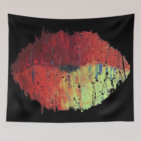 Item preview, Abstract Lips Painted Lips Red Lips Color Colorful Art designed and sold by Coloursofchaos.