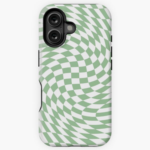 Aperçu de l'œuvre Motif de déformation à carreaux vert sauge et blanc créée et vendue par pacificdesign.