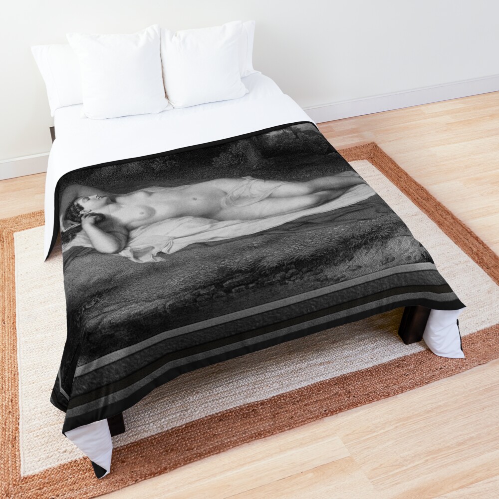 Ariadne Engraving by Asher Brown Durand Classical Art Reproduction Decorative Art Print Comforter