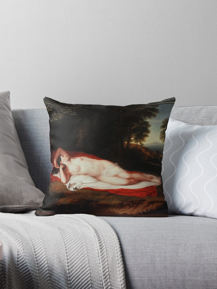 Ariadne by Asher Brown Durand - Love Forgotten 2 Ariadne by Asher Brown Durand Old Masters Classical Art Reproduction Decorative Art Print Throw Pillow