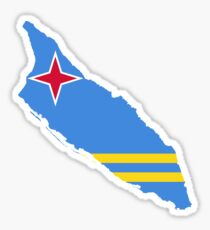 Flag Map of Aruba Sticker
