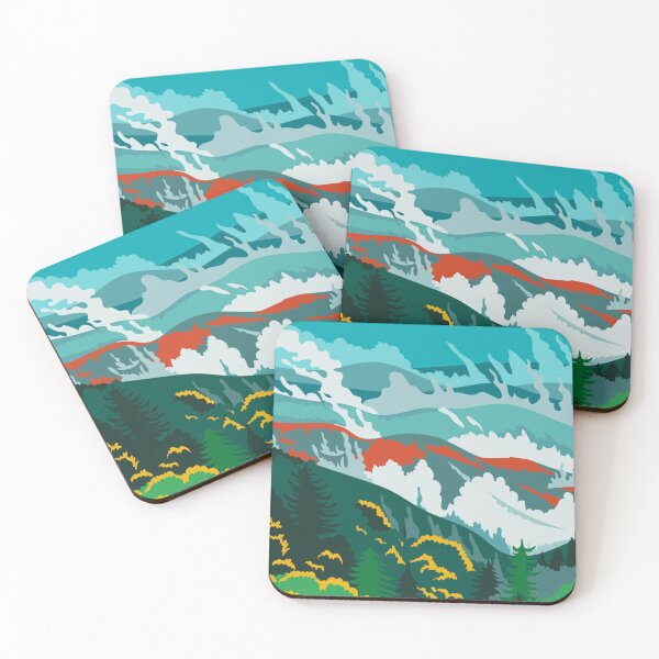 Magic Pine Natural Cork Coasters, Freshwater Fish (Set of 4)