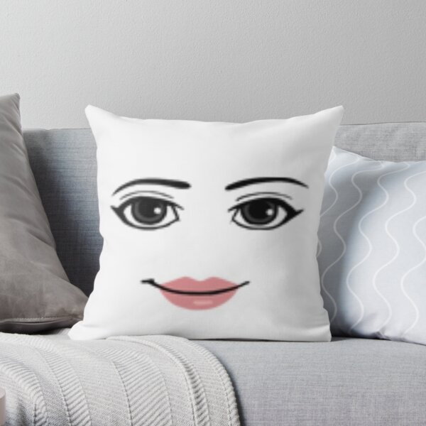 Roblox Super Super Happy Face Throw Pillow By Orsum Art Redbubble - woman face in roblox