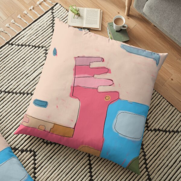Hot Pink Blue Way Floor Pillow