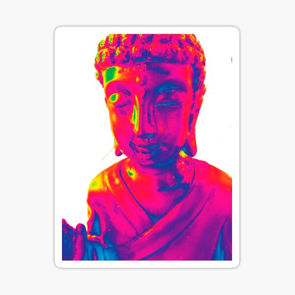 Budha goes rainbow Sticker