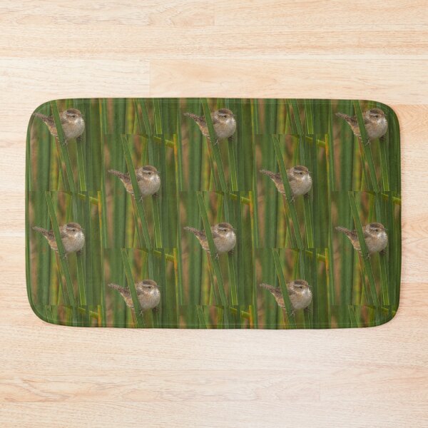 Item preview, Marsh Wren perching on cattails in marsh at Chase Lake NWR designed and sold by Steven Holt.