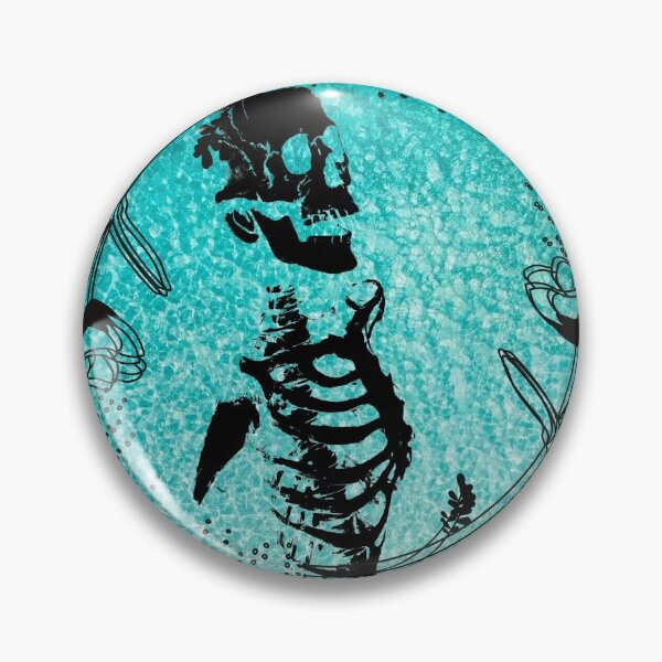 Item preview, Underwater skeleton surrounded by flowers designed and sold by DeMomentoMori.