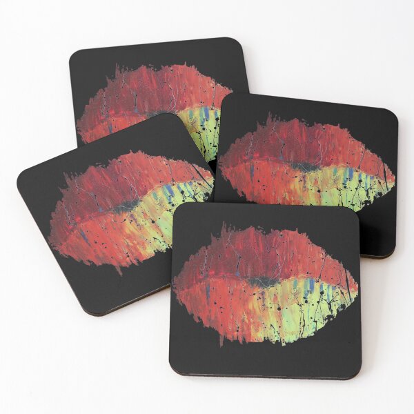Item preview, Abstract Lips Painted Lips Red Lips Color Colorful Art designed and sold by Coloursofchaos.