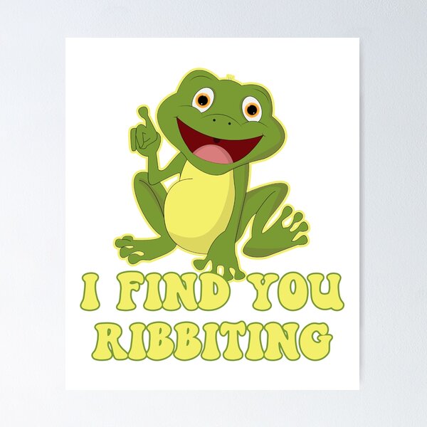 Item preview, I Find You Ribbiting Cute Frog Pun Retro Style designed and sold by TheButtonCrew.