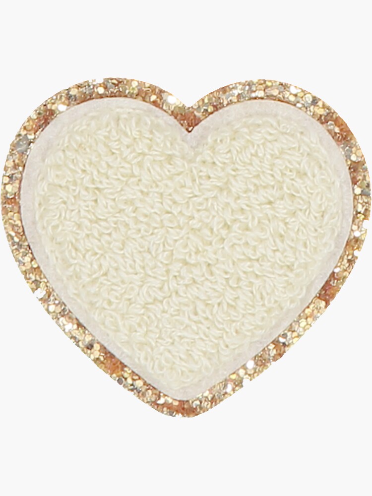 "Preppy Glitter Heart Patch White" Sticker for Sale by xopreppydesigns
