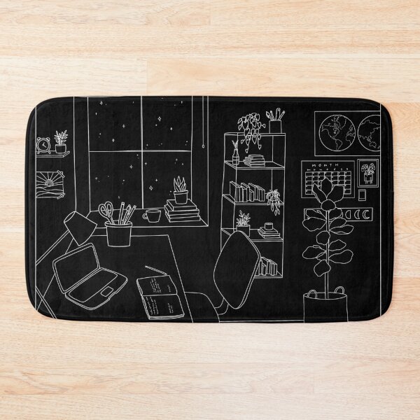 Item preview, Black Minimalistic Bedroom Lineart designed and sold by designsbyquail.