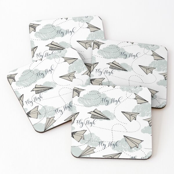 Item preview, Fly HIgh - Cute paper plan in the sky print  designed and sold by RSDigitalPrintDesign.