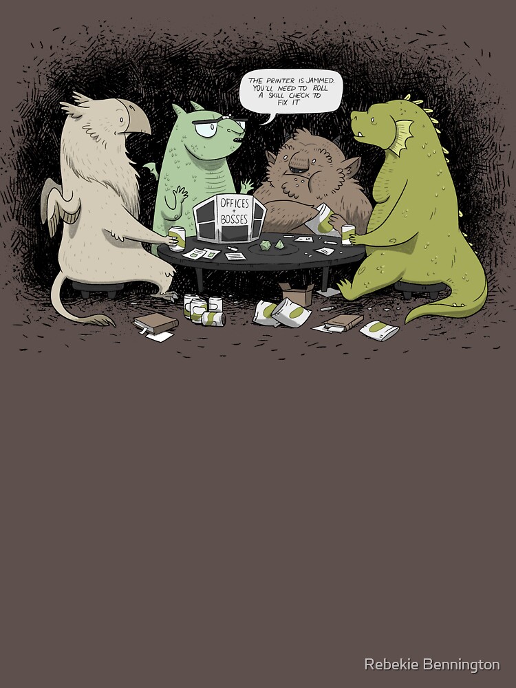 Thumbnail 7 of 7, Essential T-Shirt, Monsters love RPGs designed and sold by Rebekie Bennington.