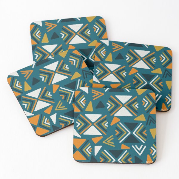 Item preview, TRIANGLE LINES - PEACOKE BLUE designed and sold by PrachiManerikar.