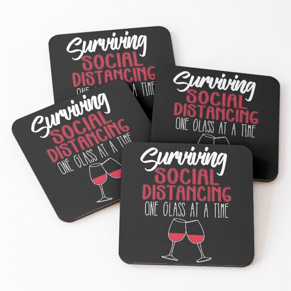 Item preview, Surviving Social Distancing One Glass At A Time Funny Wine Shirt designed and sold by jvtee.