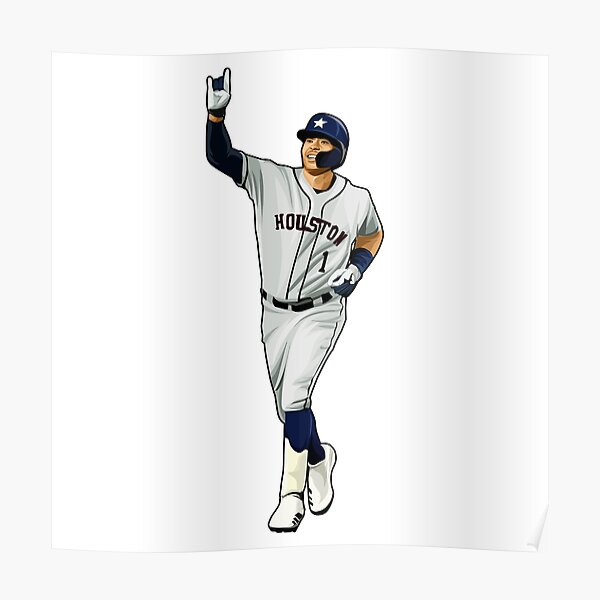 Houston Astros MLB Poster Set of Six 2021 Baseball Jerseys - Correa, Altuve, Diaz, Ticker, Bregman, Gurriel - 8x10 Semi-Gloss Poster Prints