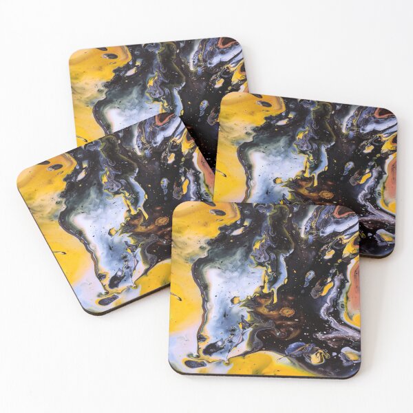Item preview, Yellow Black White Marble Art designed and sold by BEyourself be.