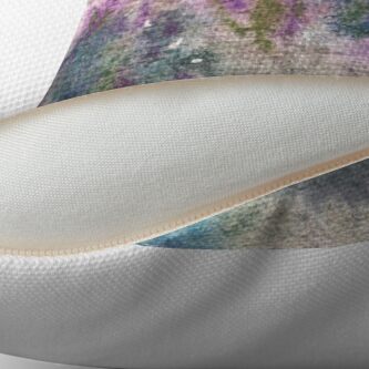 Alternate view of Watercolor abstract lupine field in New Zealand Throw Pillow