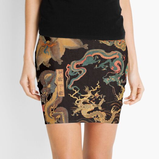 Chinese Dragons Mini Skirt